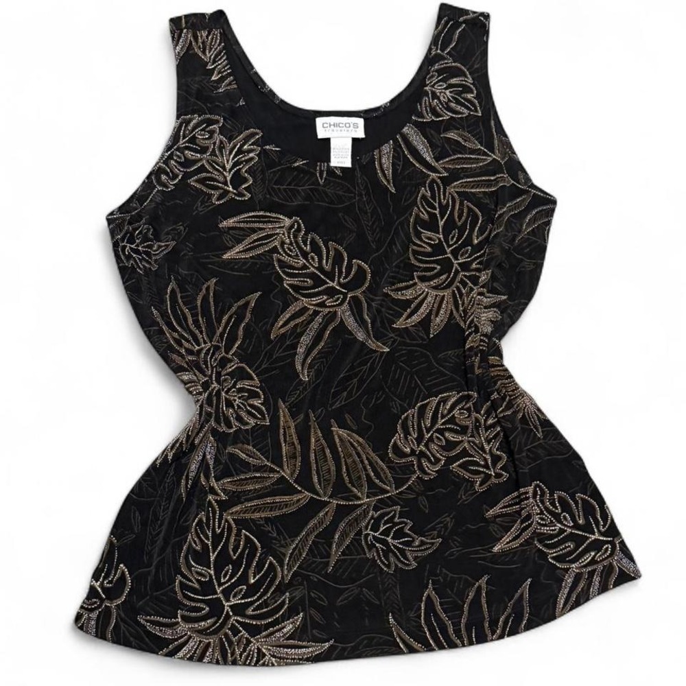 Y2K Chicos Whimsygoth Stretchy Sleeveless Tank Top Sz 2 Grunge Witchy